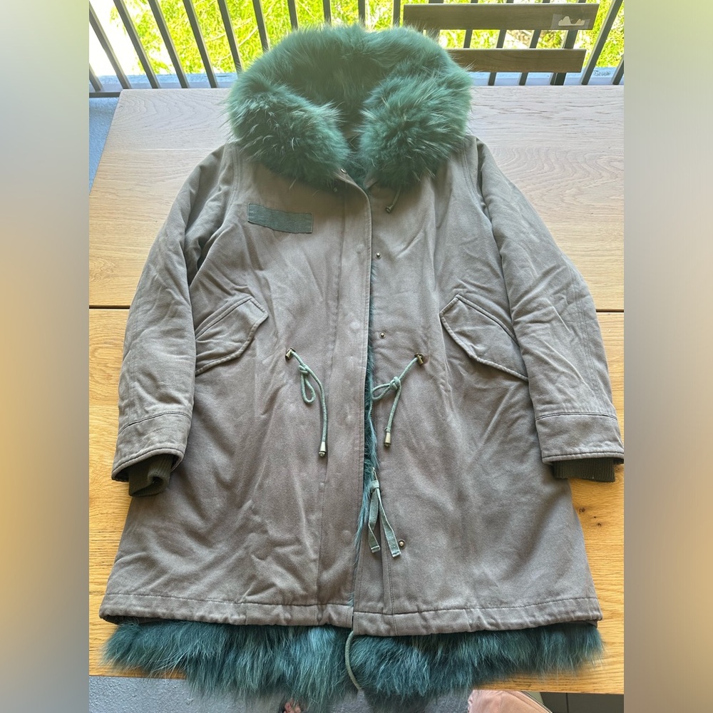 Women parka with real fur